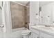 Clean bathroom with tub and shower combination at 22382 E Mercer Pl, Aurora, CO 80018