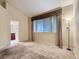 Bright bedroom with neutral walls, carpet and large window at 19346 E Clear Creek Way, Parker, CO 80134