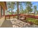 Spacious deck offers ample seating and views of the surrounding neighborhood at 30400 Hilltop Dr, Evergreen, CO 80439