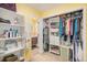 Spacious walk-in closet with custom shelving and storage solutions to keep your wardrobe organized and accessible at 6871 S Himalaya Way, Centennial, CO 80016