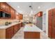 Beautiful kitchen featuring wood cabinets, stainless steel appliances, an island, and tiled backsplash at 6871 S Himalaya Way, Centennial, CO 80016
