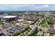 Drone view of the area showcasing the city and mountains at 1499 Blake St # 4O, Denver, CO 80202