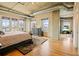 Large bedroom with hardwood floors and city views at 1499 Blake St # 4O, Denver, CO 80202