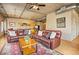 Spacious living room with leather sofas and hardwood floors at 1499 Blake St # 4O, Denver, CO 80202