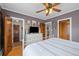 Bedroom with hardwood floors and stylish décor at 1429 Hudson St, Denver, CO 80220