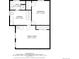 Floor plan layout with measurements showing bedroom, laundry, Gathering room, and bathroom at 1429 Hudson St, Denver, CO 80220