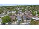 Aerial neighborhood view featuring quaint homes with fenced yards and tree-lined streets at 1414 W Nevada Pl, Denver, CO 80223