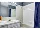 Neat bathroom with shower/tub and white vanity at 1370 S Idalia St # C, Aurora, CO 80017