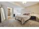 This bedroom features a bed, neutral walls, and an ensuite bathroom at 10535 Laurelglen Cir, Highlands Ranch, CO 80130