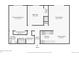 Floor plan displaying the dimensions of the primary bedroom, living room, and kitchen at 7395 E Quincy Ave # 207, Denver, CO 80237