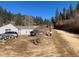 Rustic home with a long gravel driveway at 1805 Hidden Valley Rd, Sedalia, CO 80135