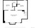 Basement floor plan showing a recreation room, bedroom, and bathroom with detailed dimensions at 629 Bellaire St, Denver, CO 80220