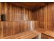 Classic sauna with wood paneled walls and bench seating for relaxation and wellness at 1050 N Corona St # 206, Denver, CO 80218