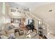 Bright living room featuring hardwood floors, a comfortable sectional sofa, and staircase to a loft at 5017 Ceylon St, Denver, CO 80249