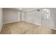 Finished basement area with unique herringbone pattern flooring at 4051 S Cherokee St, Englewood, CO 80110