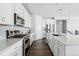 Modern kitchen with stainless steel appliances and white cabinetry at 8885 S Tibet Ct, Aurora, CO 80016