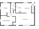 Two-bedroom, one-bathroom home floor plan with kitchen, living room and dining area at 3569 W 89Th Ave, Westminster, CO 80031