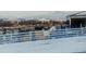 Scenic equestrian property in winter, featuring horse pens and snow-capped mountains in the background at 6597 S State Highway 83, Franktown, CO 80116