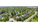 An aerial shot showcasing a neighborhood with lush green trees and well-maintained yards at 5674 S Ingalls St, Littleton, CO 80123