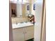 Bright bathroom with a white vanity, ample counter space, and a large mirror at 3161 Madison Ave # R313, Boulder, CO 80303