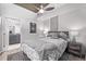 Cozy main bedroom with a modern decor, en-suite bath and comfortable textures, creating a relaxing ambiance at 1700 Bassett St # 820, Denver, CO 80202