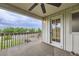 Outdoor patio with a ceiling fan, neutral siding and a view of the street at 10397 Yates Ct, Westminster, CO 80031