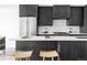 Contemporary kitchen featuring dark cabinetry and island at 3408 W 17Th Ave, Denver, CO 80204