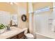 Bathroom featuring neutral color palette with shower-tub combo at 16550 Antero Cir, Broomfield, CO 80023