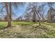 Spacious backyard surrounded by mature trees offering ample room for recreation and enjoyment at 6396 Twin Lakes Rd, Boulder, CO 80301
