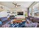 Spacious living area with sectional sofa and large windows at 803 William Way, Brighton, CO 80603