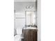 Bathroom with granite countertop and contemporary lighting at 16791 W 48Th Ln, Golden, CO 80403