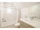 Clean bathroom with a tub, shower, and vanity at 4222 Stuart St, Denver, CO 80212