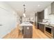 Modern kitchen with stainless steel appliances and an island at 4222 Stuart St, Denver, CO 80212