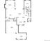 Detailed first floor floor plan showing layout of kitchen, dining, living room and garage at 10757 Timberdash Ave, Highlands Ranch, CO 80126