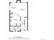 Detailed floor plan showcasing the layout of the living room, kitchen, and dining area on the home's first level at 9080 Gale Blvd # 4, Thornton, CO 80260