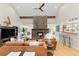 Bright living room with a soaring ceiling and a stone fireplace, complete with a convenient bar area at 1952 Columbine Ct, Golden, CO 80401