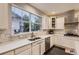 Bright kitchen with marble backsplash and stainless steel dishwasher at 6401 S Millbrook Way, Aurora, CO 80016