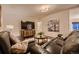 Comfortable living room with a large TV, leather sofas, and a cozy atmosphere at 6483 S Prince St, Littleton, CO 80120
