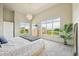 Sun-filled bedroom boasts large windows, providing plenty of natural light and city views at 5677 S Park Pl # 311A, Greenwood Village, CO 80111