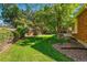 Backyard featuring a well-manicured lawn, landscaping, and privacy fence at 7548 S Crocker Ct, Littleton, CO 80120