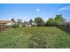 Spacious backyard with well-maintained grass, a wooden fence, and the home in the background, ideal for outdoor enjoyment at 1043 Lilac Ct, Broomfield, CO 80020
