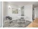 A bright office features designer flooring, modern lighting, and a bright open space at 2758 W 22Nd Ave, Denver, CO 80211
