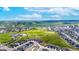 Expansive aerial view of the community, showcasing lush green spaces and neighborhood layout at 2060 Peralta Loop, Castle Rock, CO 80104