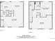 Home floor plans showing first and second floors layout with dimensions and room names at 12407 E Louisiana Ave, Aurora, CO 80012