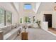 Bright living room with large windows, a soaring ceiling, and neutral decor for a modern aesthetic at 3055 E 133Rd Cir, Thornton, CO 80241