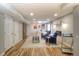 Cozy finished basement featuring a fireplace, wooden floors, unique decorations and comfortable seating at 8140 S Storm King Peak, Littleton, CO 80127