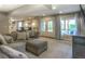 Spacious living room filled with an oversized sectional sofa, and tons of natural lighting at 8140 S Storm King Peak, Littleton, CO 80127