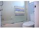 Bathroom with shower, tub, toilet and towel rack at 11883 E Fair Ave, Greenwood Village, CO 80111