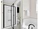 Updated bathroom features a glass shower and bathtub with neutral color palette at 275 S Pembrook St, Castle Rock, CO 80104
