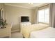 Cozy bedroom with a TV, desk, and plenty of natural light at 11506 Greenbriar Ln, Parker, CO 80138